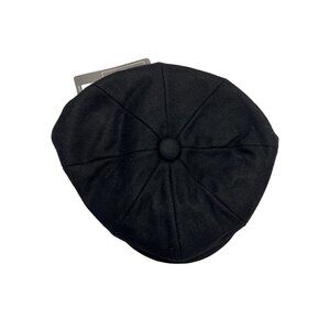 Black Wool Newsboy Hat